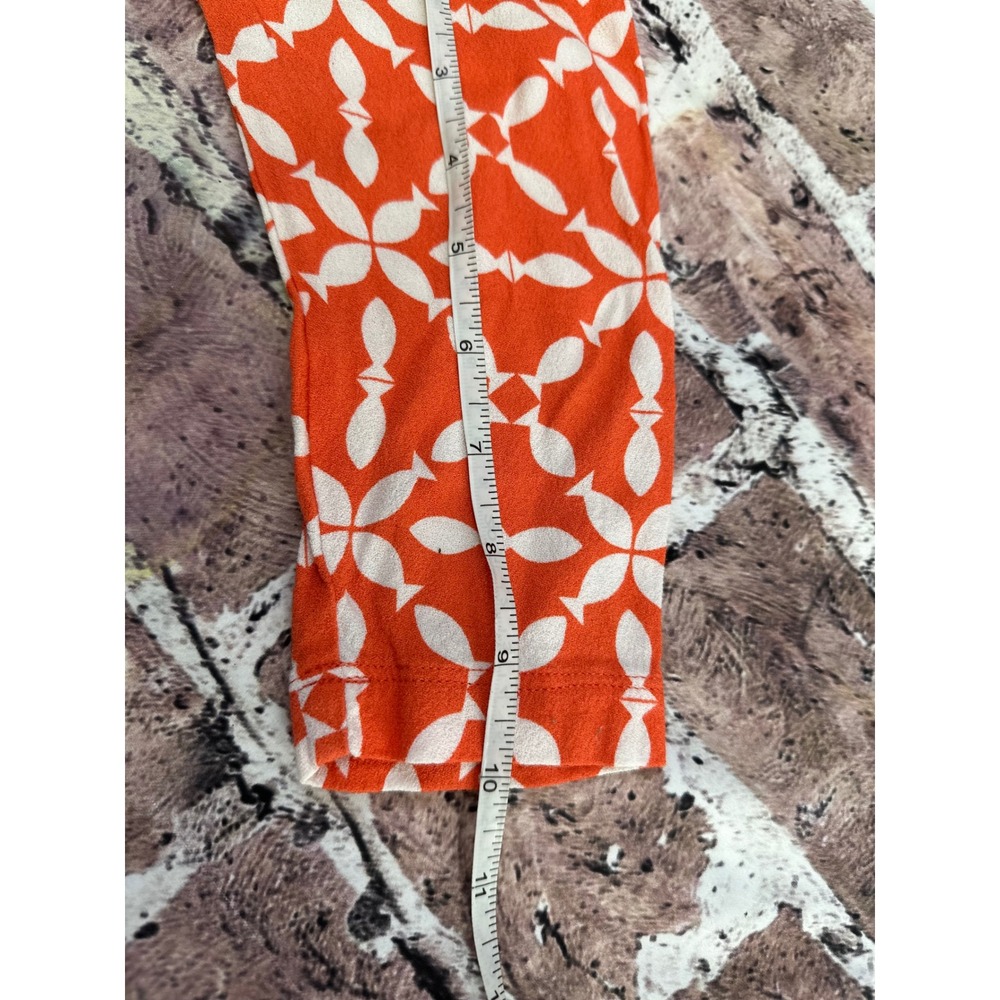 Boden Orange White Geometric Print Long Sleeve Blouson Dress US 4 WH902 - Picture 13 of 16